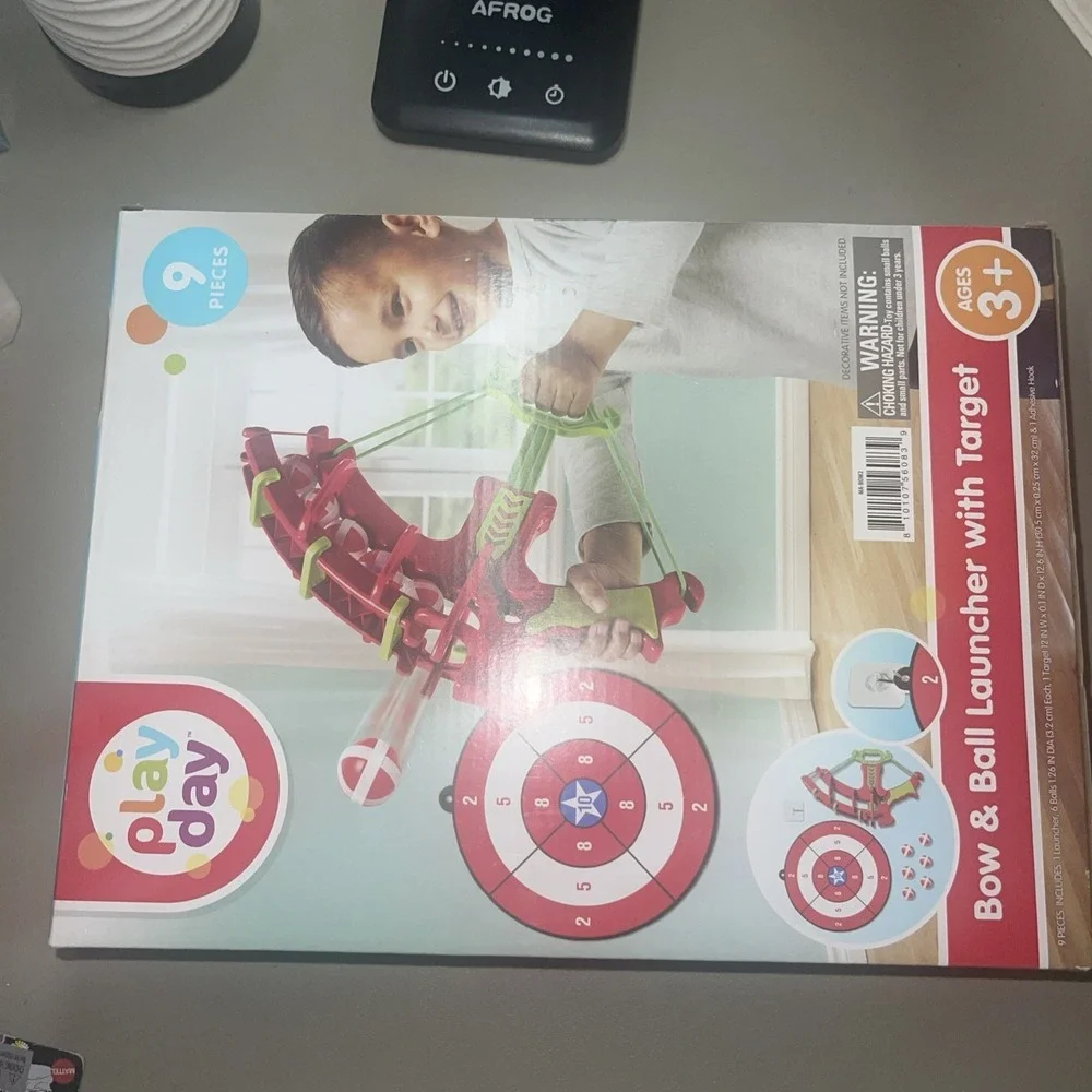 Bow and Ball Launcher with target Play Day Ages 3 and Up